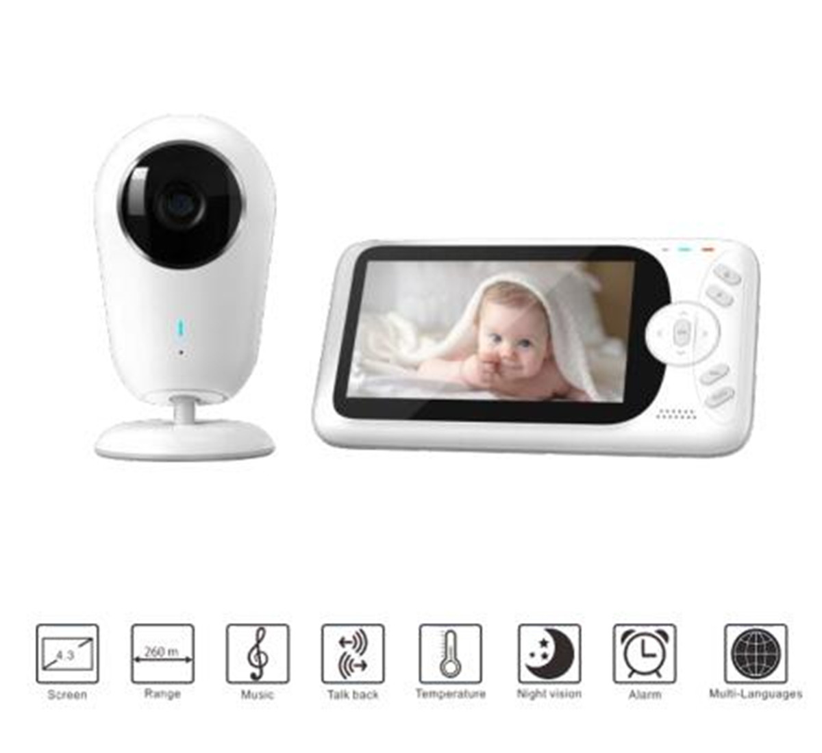 Home Security Wireless Cameras - 4.3inch 1080P Full HD Wireless Baby