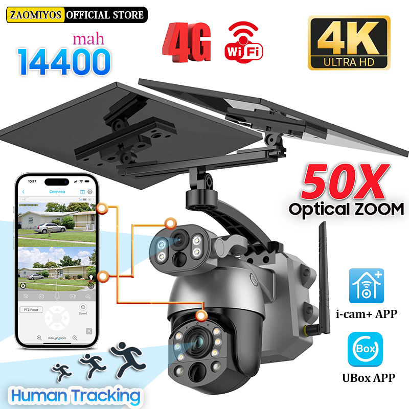 Ip Camera Outdoor 4K - 4K 50X ZOOM 10MP Solar Camera