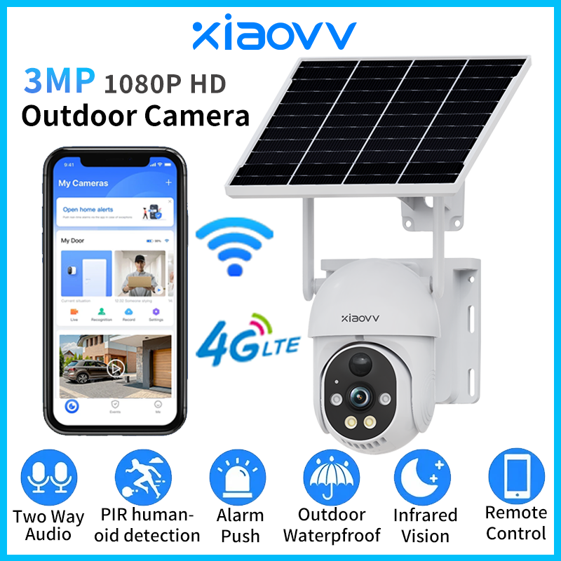 Camera Solar Wireless - XIAOVV Solar Camera Wireless 4G WiFi