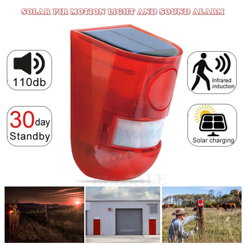 Home Security Blink - Waterproof Solar Powered Alarm Light Infrared
