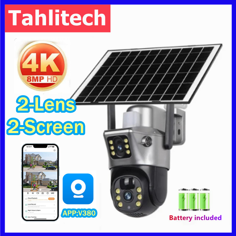 Ip Camera Outdoor 4K - Tahlitech Solar Camera 4G Sim Outdoor