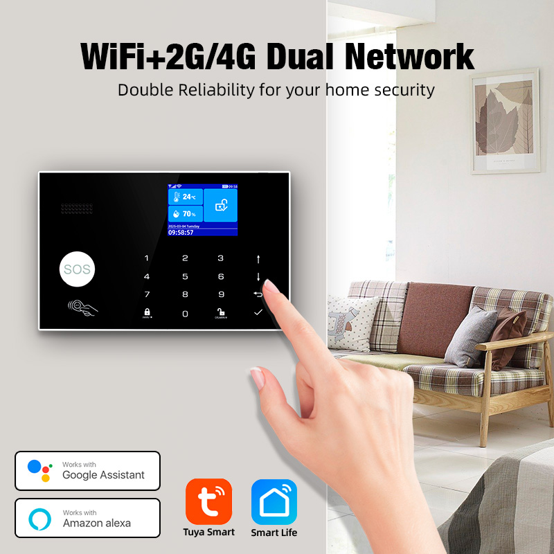 Home Security Ring System - KERUI 4G Alarm with Doorbell Ring