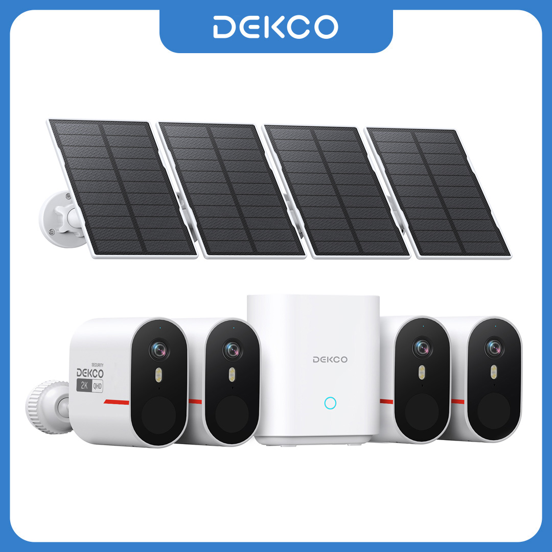 Home Security Wireless Cameras - Dekco 3MP WiFi Solar Camera System