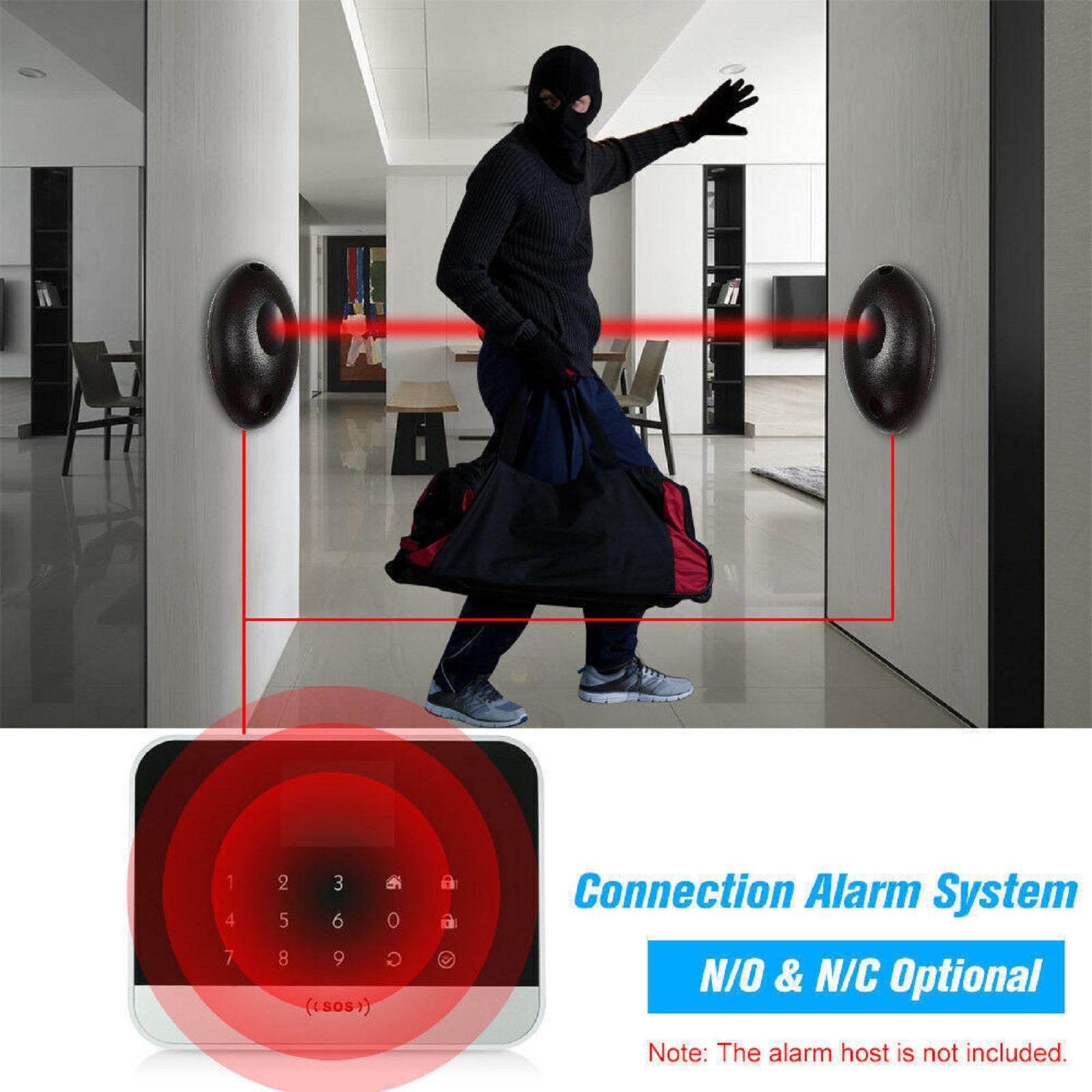 Home Security Laser System - 20m Waterproof Active Photoelectric Single-beam Infrared