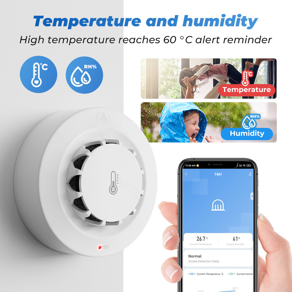 Tuya WiFi Temperature and Humi - Home Security Alarm recension och pris