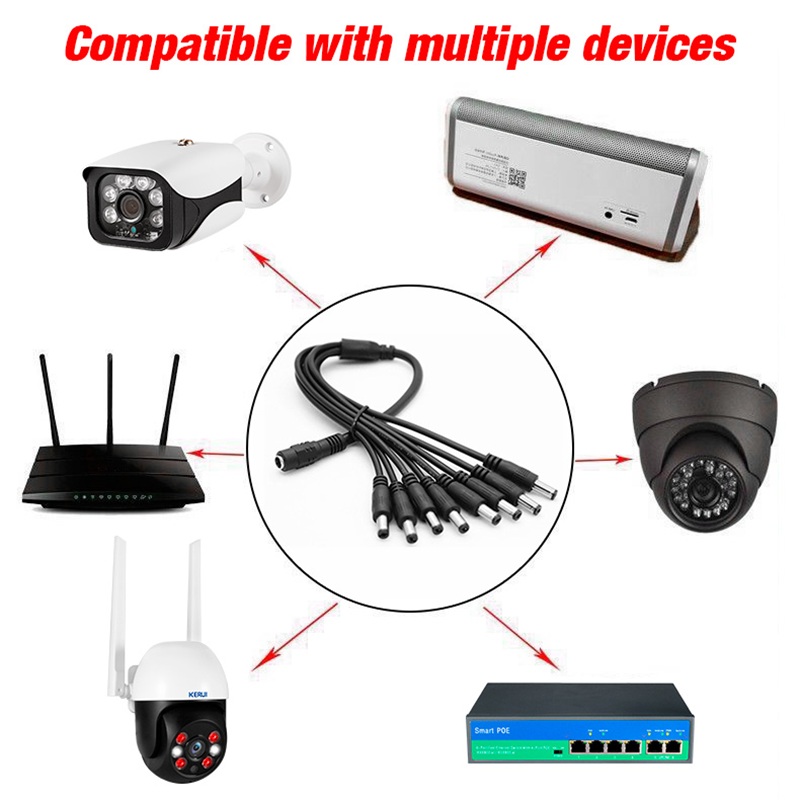 5.5 x 2.1mm 1 Female to 2 4 8  - Home Security Blink recension och pris