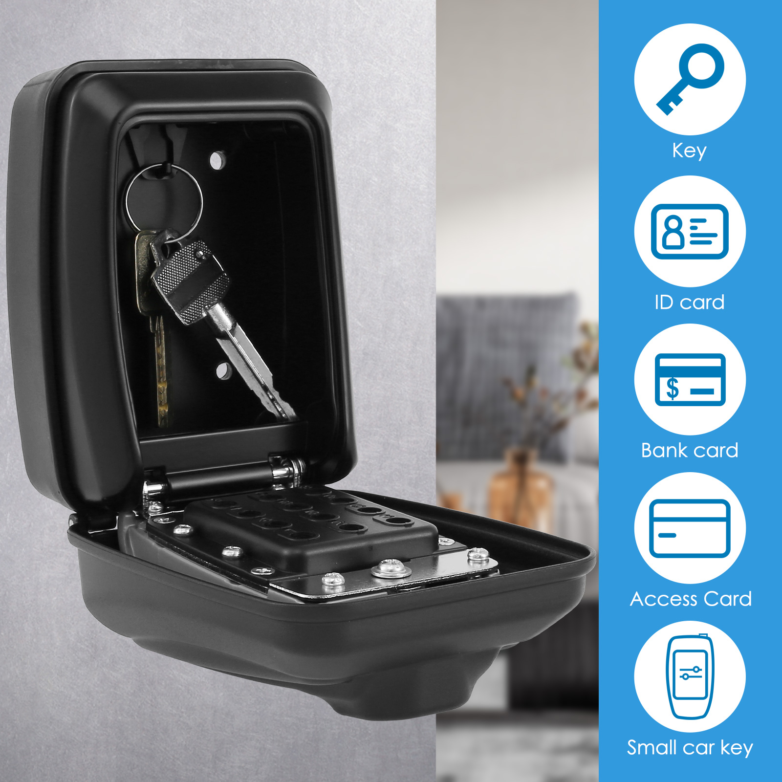 Key Lock Box Wall-Mount Secret - Home Security Essential recension och pris