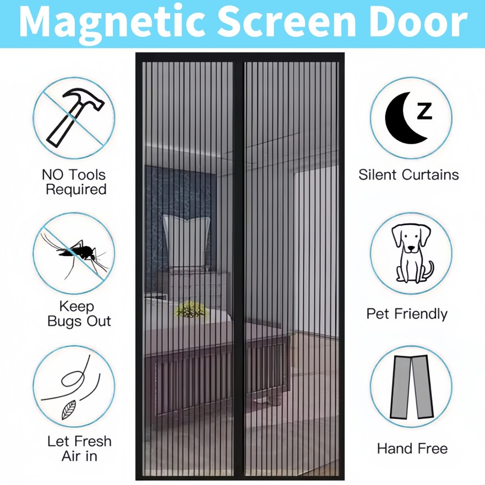 Heavy Duty Magnetic Door Mesh  - Home Security Fence recension och pris