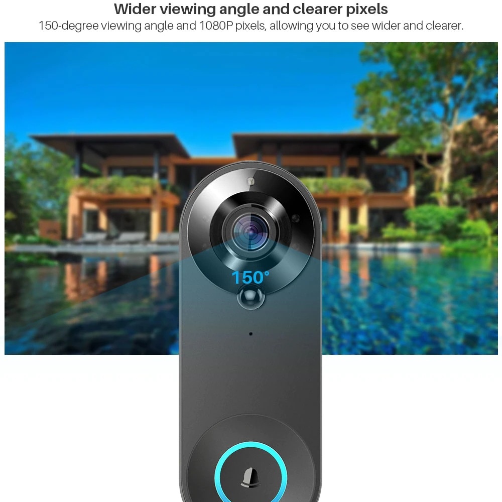 Tuya 1080P Wireless WIFI Doorb - Home Security Blink recension och pris