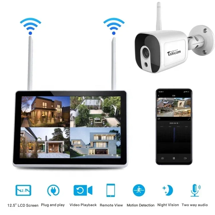 TUYA Smart Wi-Fi 4CH NVR Kit 1 - Home Security Wireless Cameras recension och pris