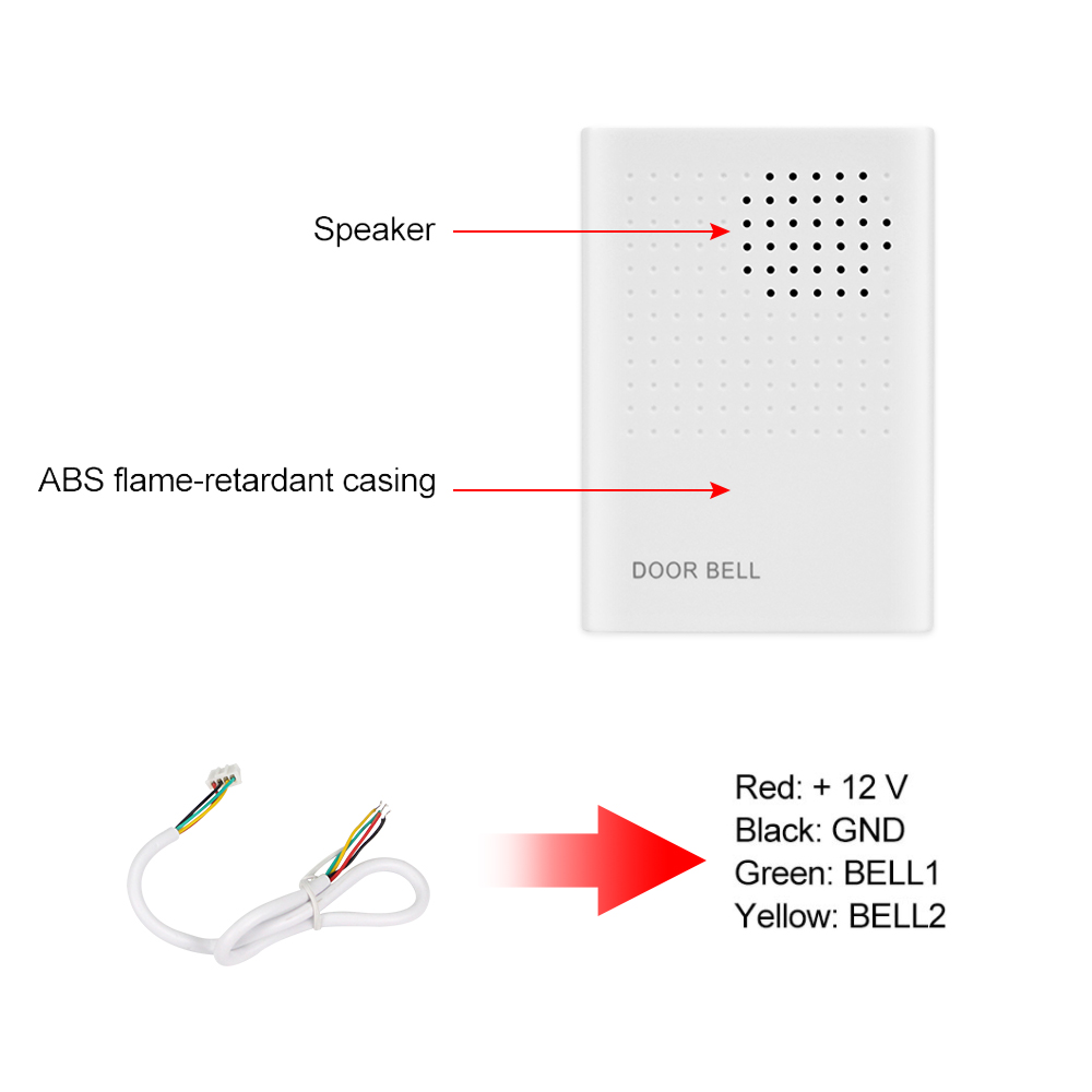 4 Wires Wired White Doorbell D - Home Security Ring System recension och pris