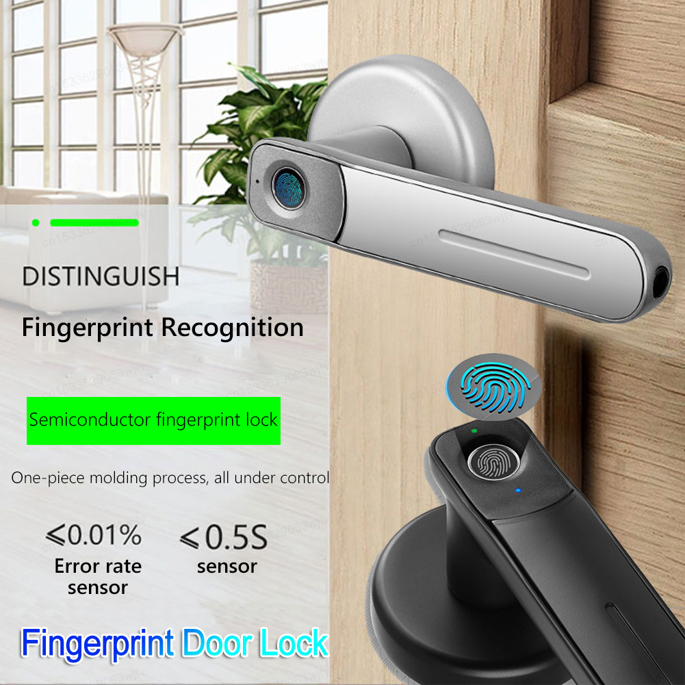 Fingerprint Door Lock Handle U - Home Security Essential recension och pris