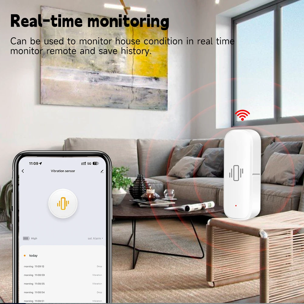 WiFi/Zigbee Smart Vibration Se - Home Security Alarm recension och pris