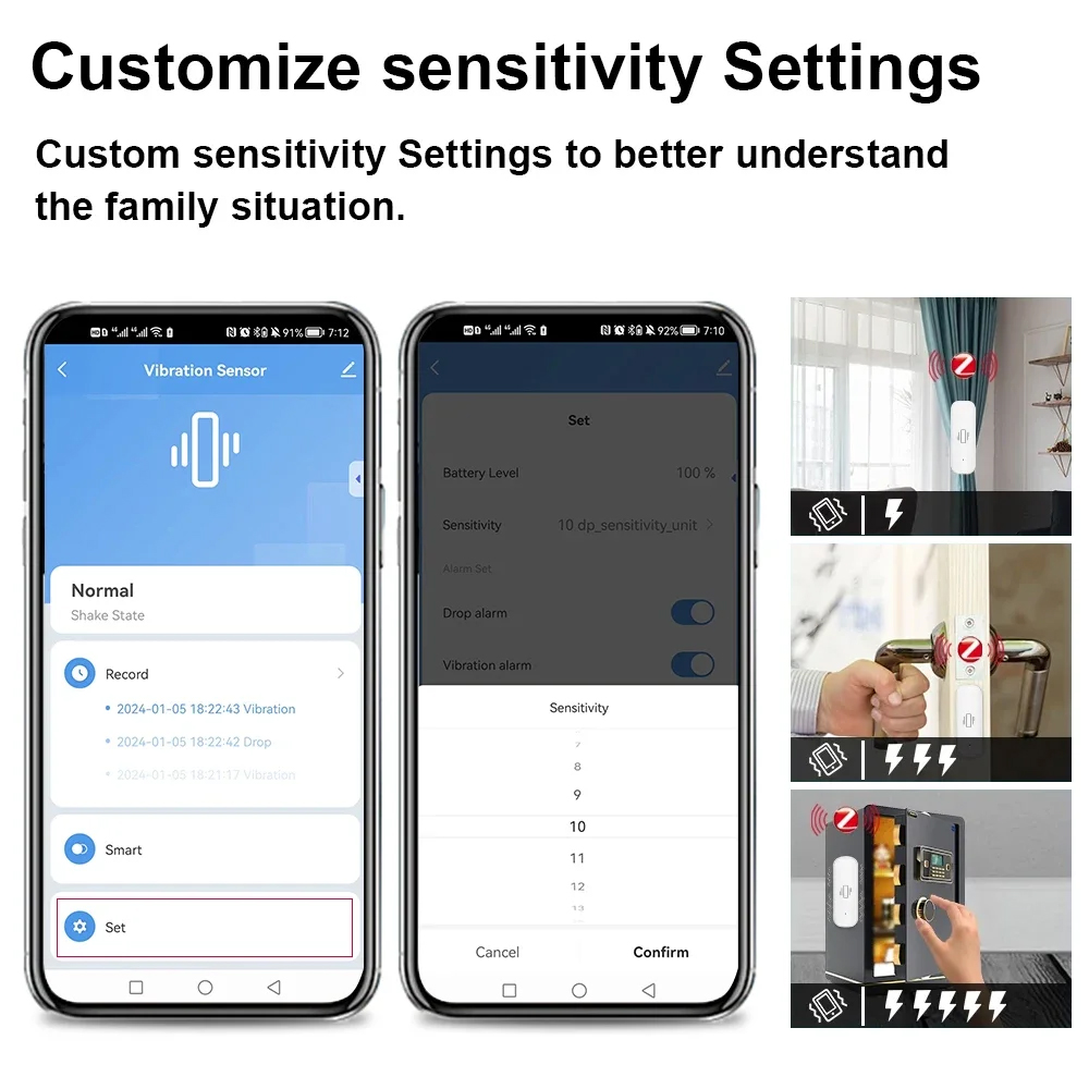 Smart ZigBee Vibration Sensor  - Home Security Guard recension och pris