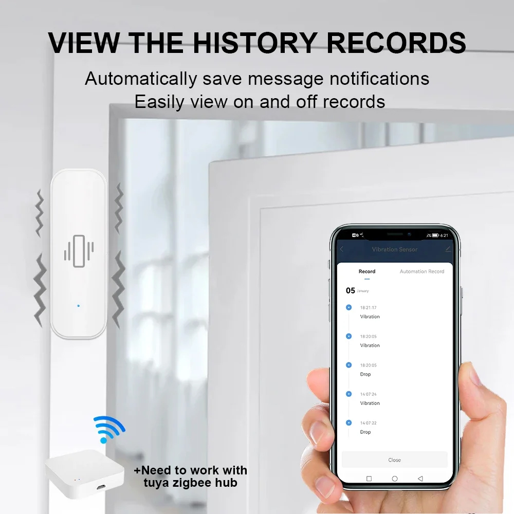 Smart ZigBee Vibration Sensor  - Home Security Guard recension och pris