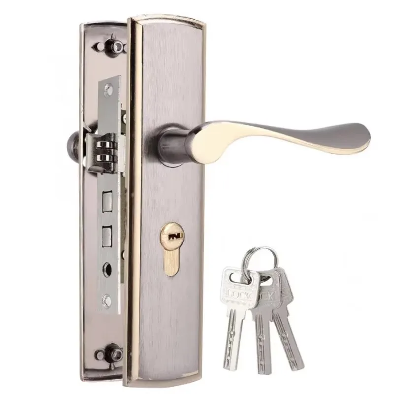 Gold Door Handle Lock Silent H - Home Security Product recension och pris