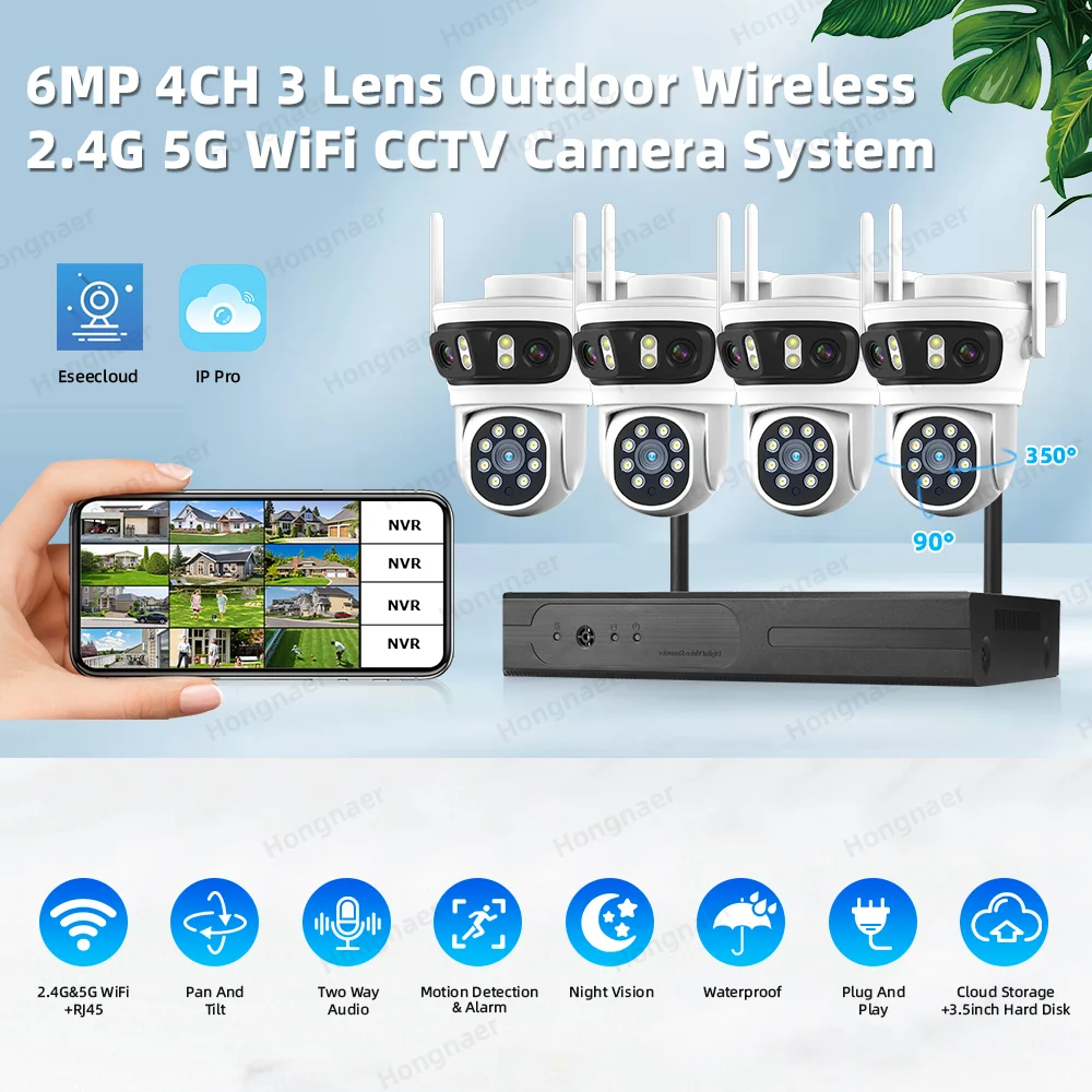 2026 Hongnaer 6MP 4CH 3 Lens 2 - Home Security System recension och pris