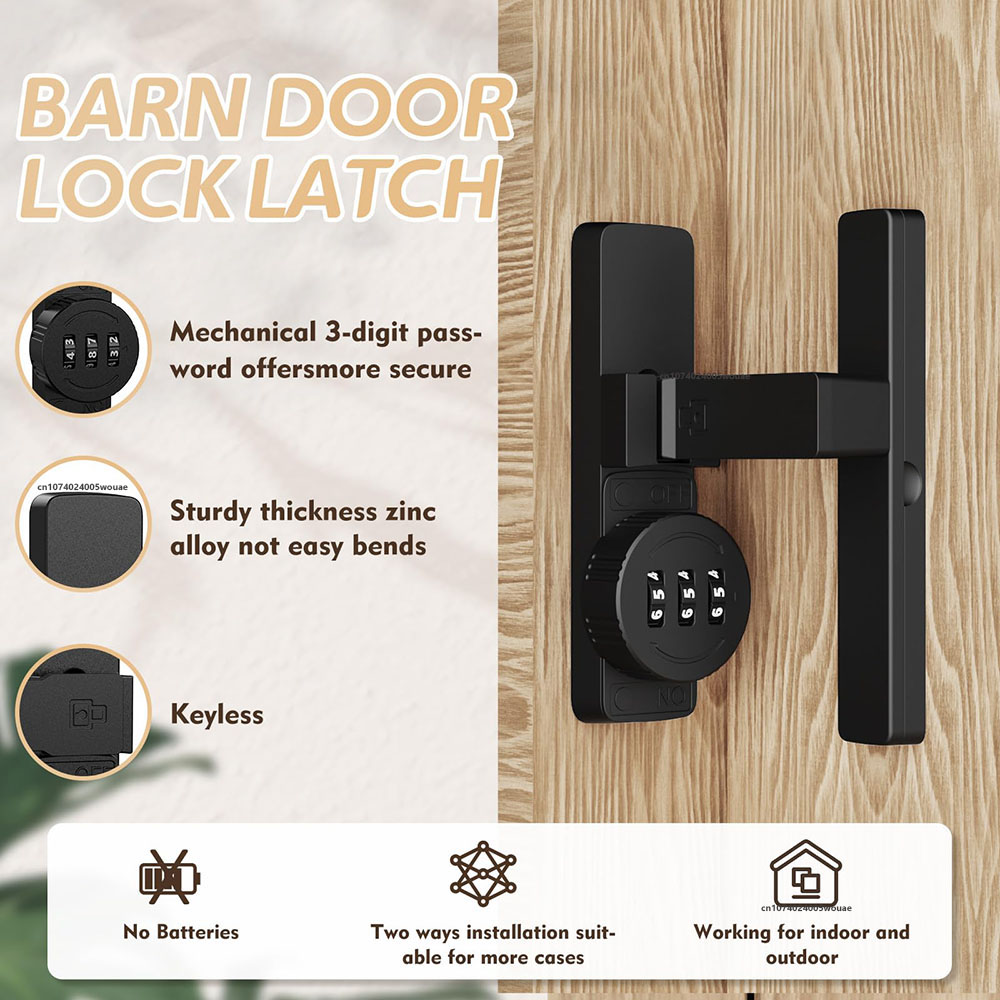 Security Barn Door Lock 3-Digi - Home Security Locks recension och pris