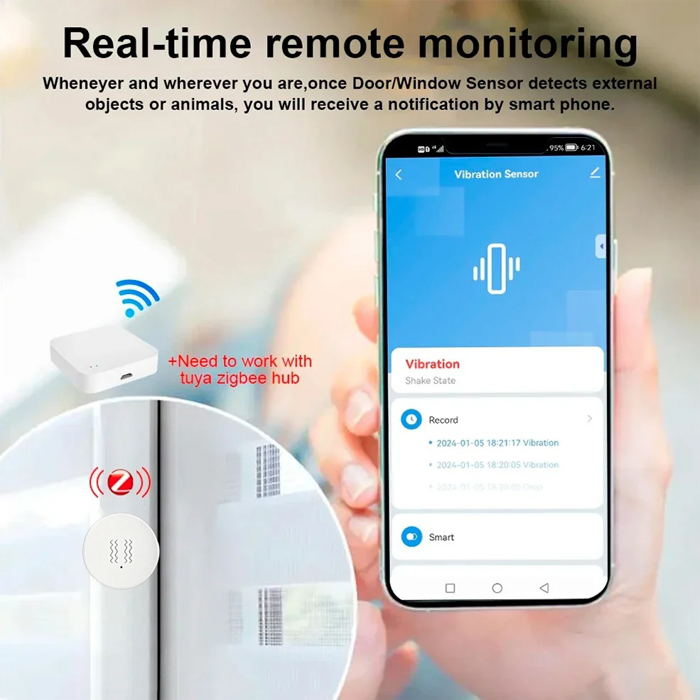 Tuya ZigBee Smart Vibration &  - Home Security System recension och pris