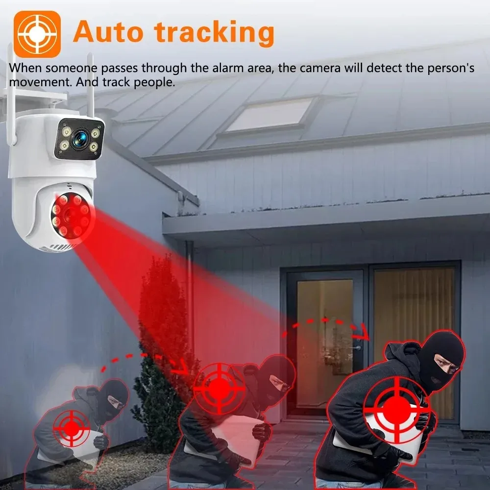 8MP 4K Dual Lens Human Detecti - Home Security Wireless Cameras recension och pris