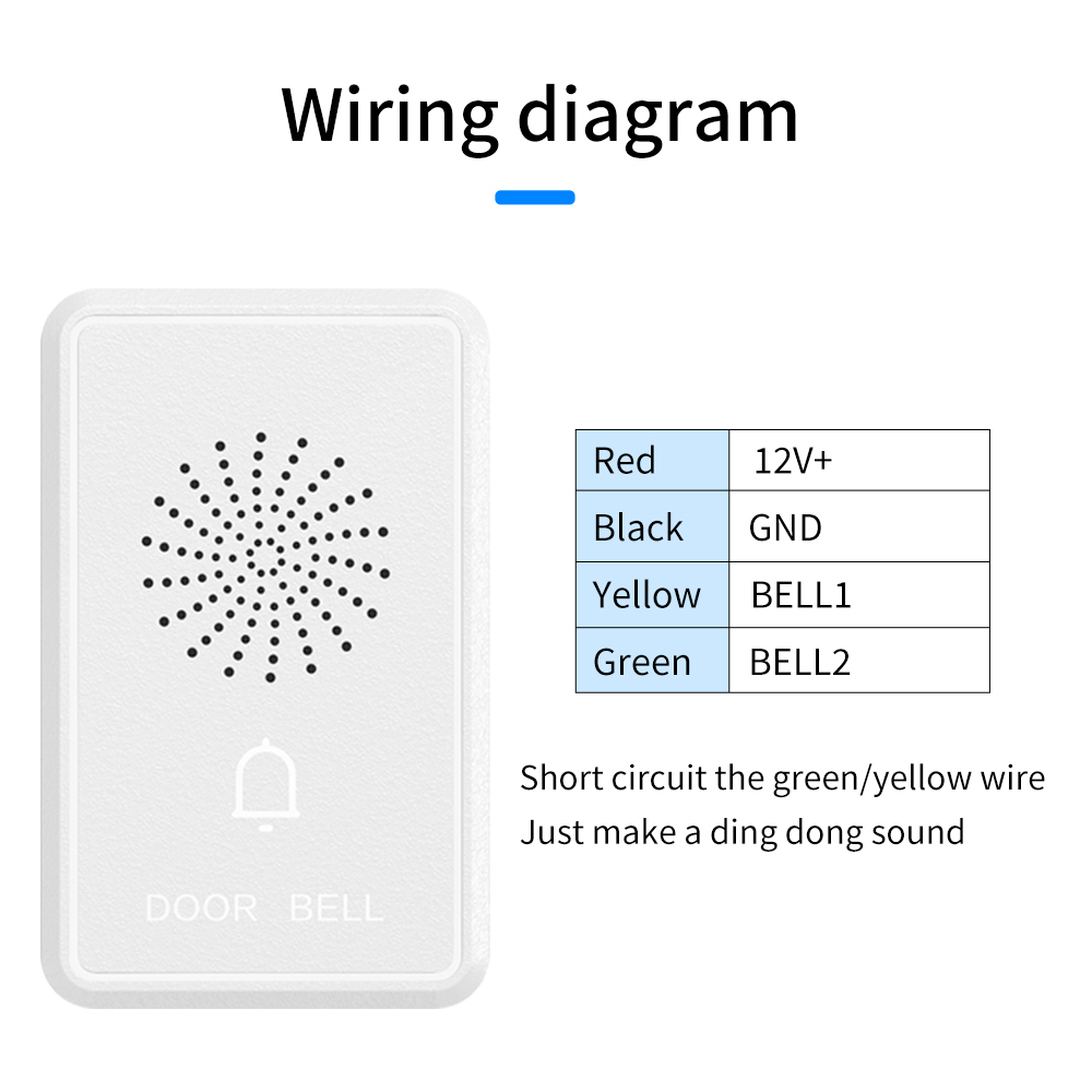 4Wire Wired Doorbell DC12V Acc - Home Security Ring System recension och pris
