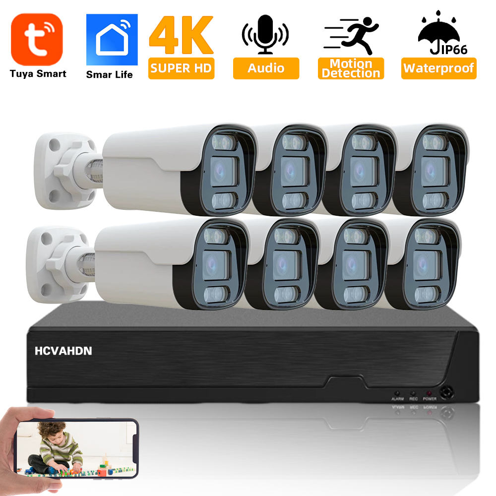 4K 8MP TUYA Security Kit 8CH P - Ip Camera Outdoor 4K recension och pris