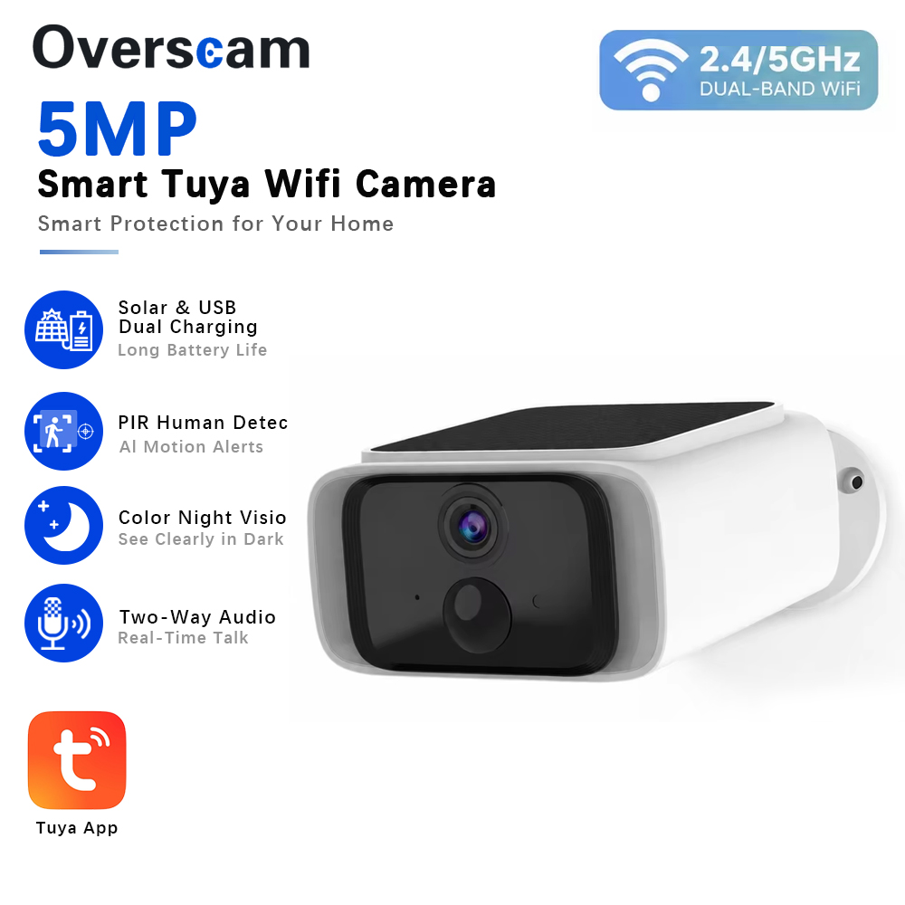 Tuya 5MP Solar Security Camera - Home Security Wireless Cameras recension och pris