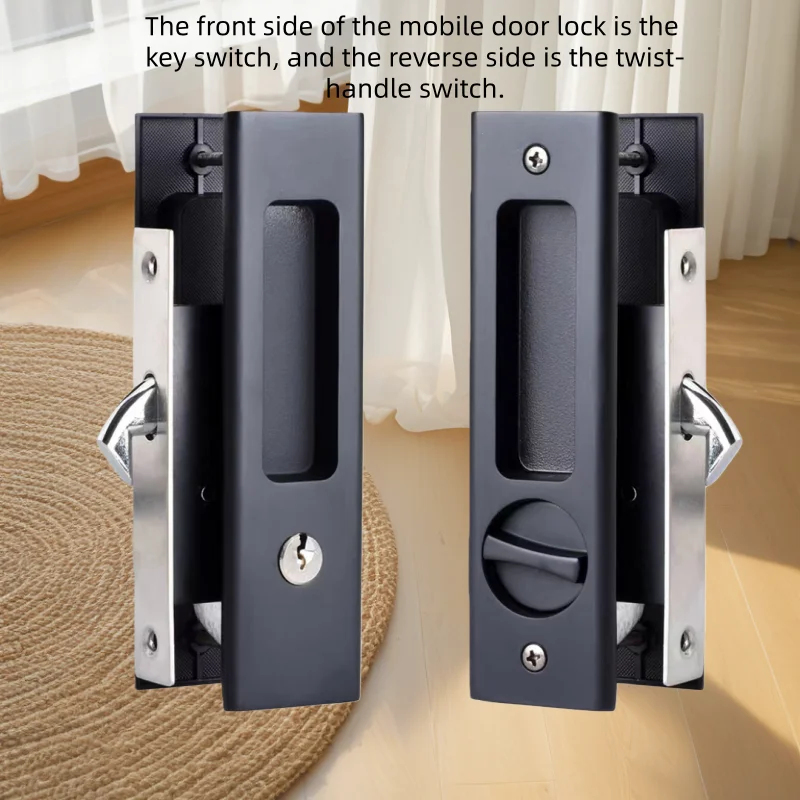 Heavy-Duty Black Sliding Door  - Home Security Locks recension och pris