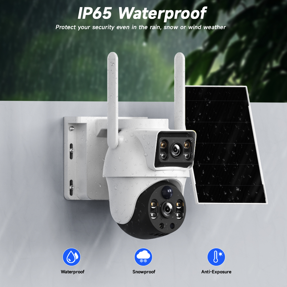 WiFi Solar Camera Dual Lenses  - Ip Camera Outdoor 4K recension och pris