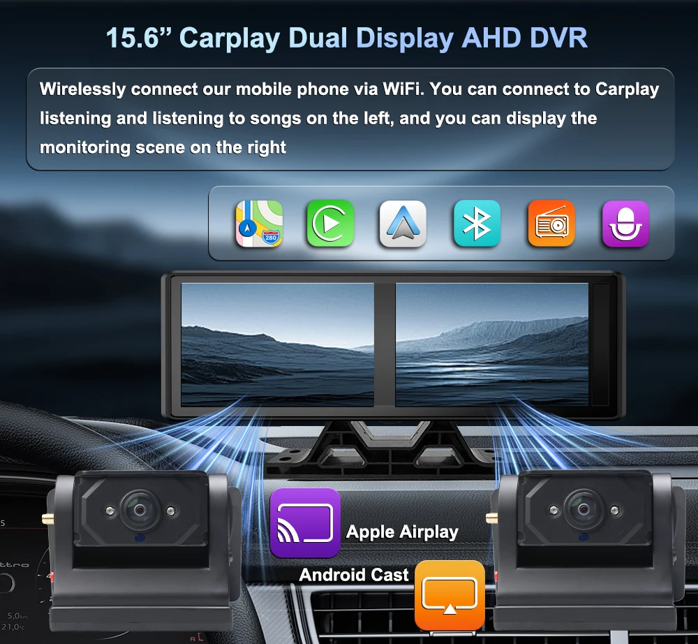 15.6 Inch Android Auto Carpaly - Camera Solar Wireless recension och pris