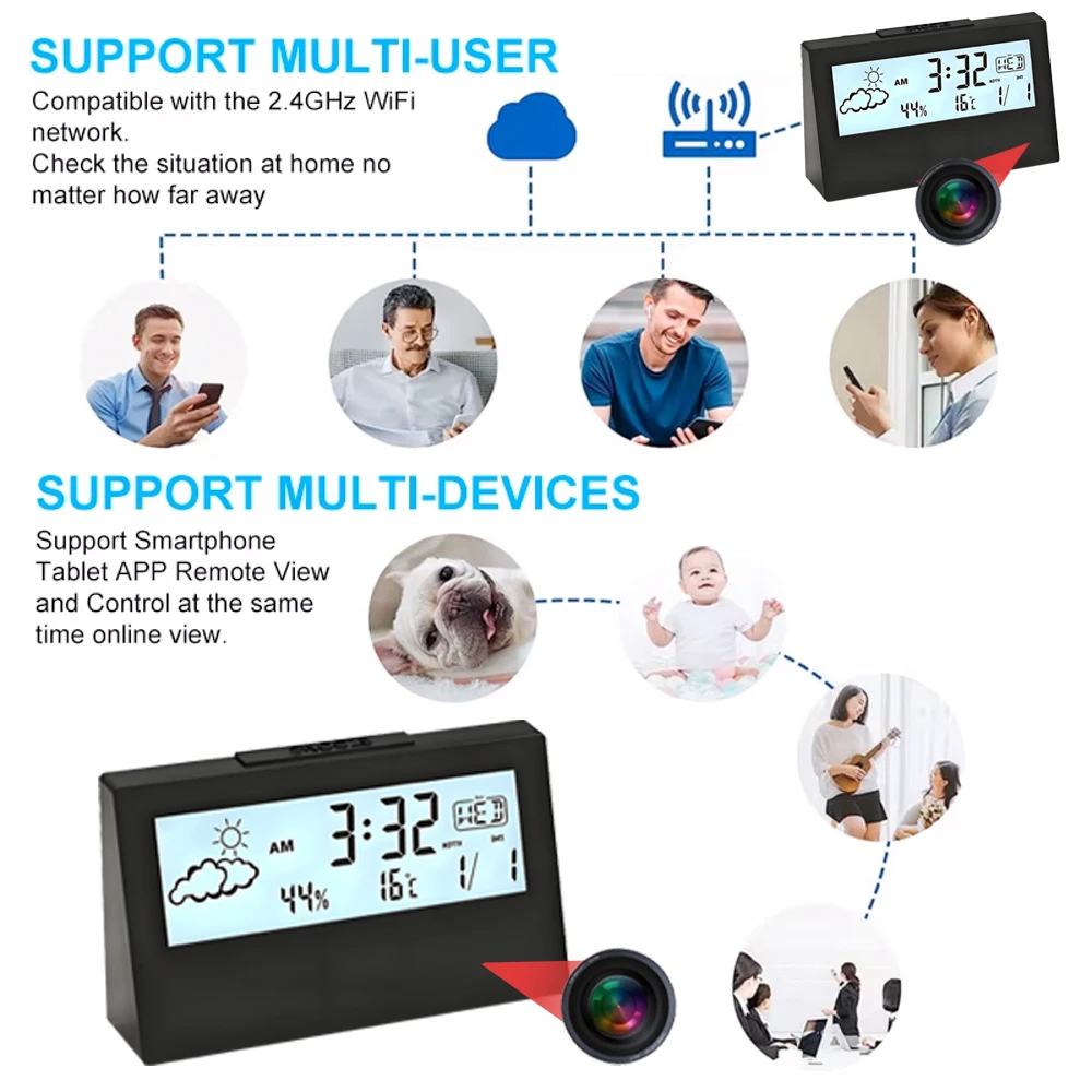 4K WiFi Clock Camera with Moti - Home Security No Wifi Needed recension och pris