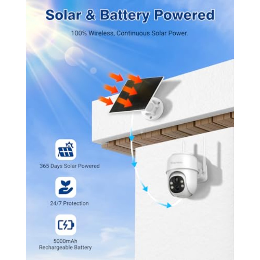 360°PTZ Security Cameras Wirel - Camera Solar Wireless recension och pris