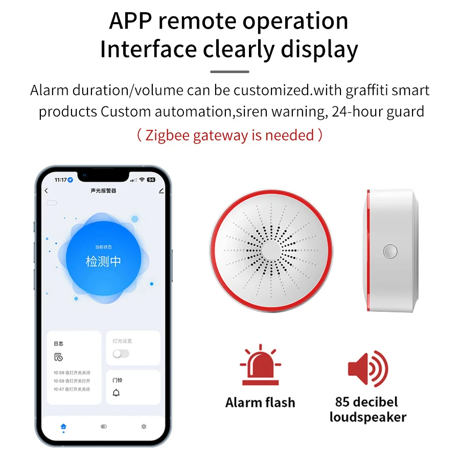 Tuya WiFi ZigBee Alarm Siren S - Home Security Blink recension och pris
